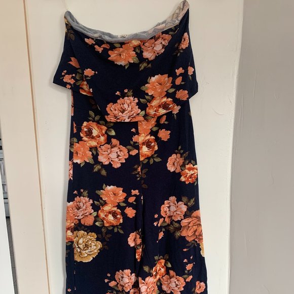 Blue and Floral Jumpsuit - Picture 1 of 1